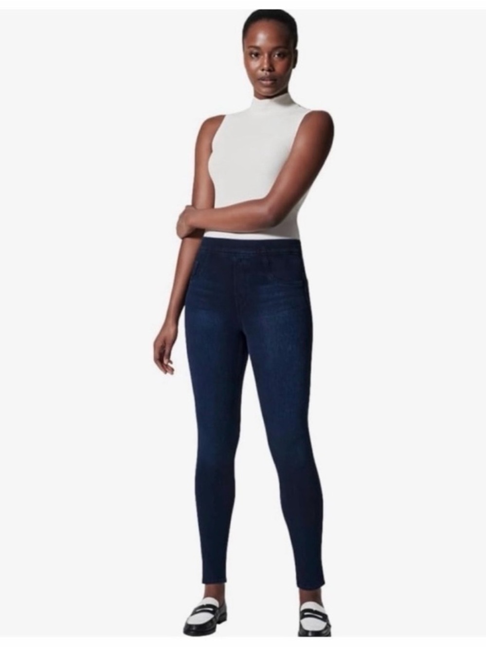 Spanx Jean-ish ankle jean leggings, Medium Petite